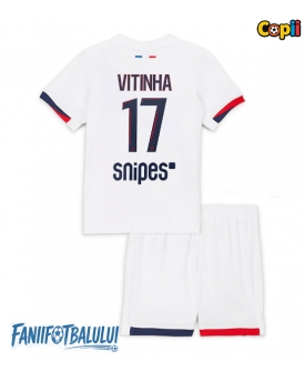 Paris Saint-Germain Vitinha #17 Echipament de Fotbal Replică 2025-26 Copii Deplasare (+ Șorturi)